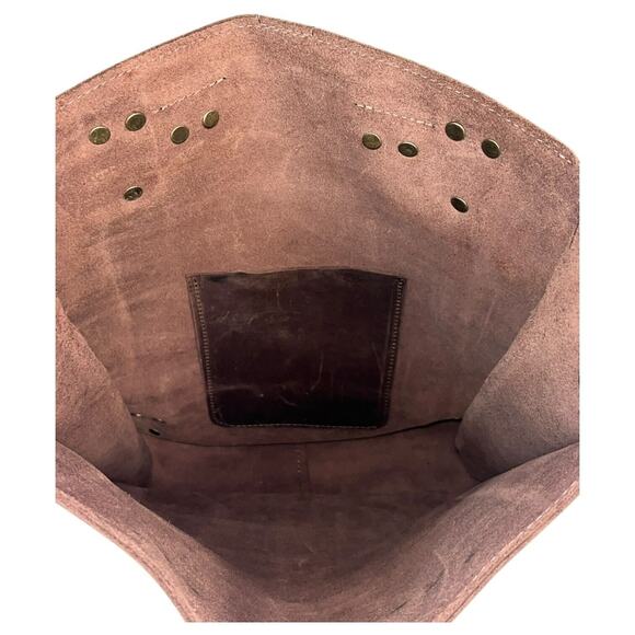 Leather Handmade Backpack Laptop Flap Closure Adjustable Clasp Unisex Brown - Picture 13 of 16